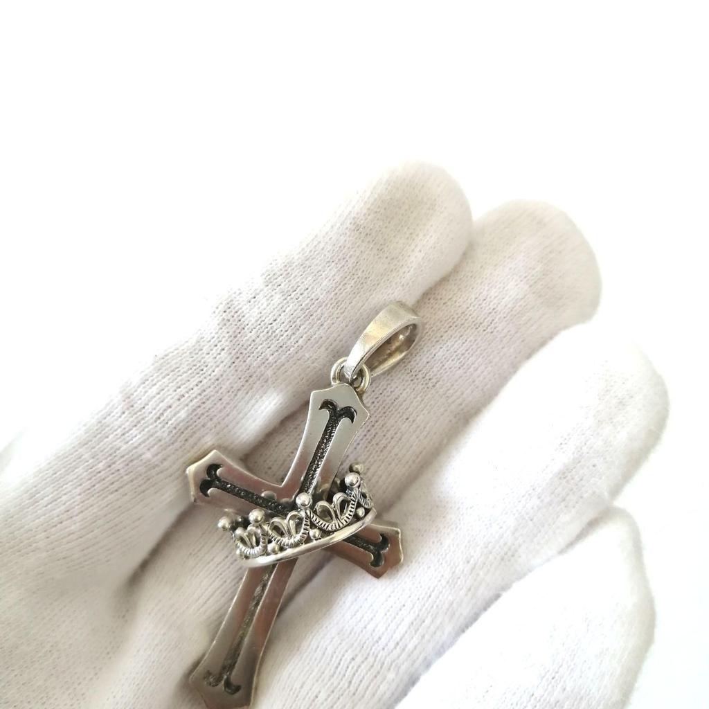 Used JUSTIN DAVIS Justin Davis Pendant Top Crown Cross Silver 420