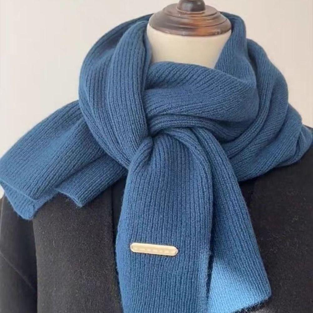 Solid Color Cross Scarf Woolen Neck Scarf Fake Collar Neckerchief  Girls