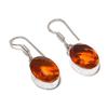 Citrine Gemstone Handmade 925 Sterling Silver Earring 1.38" KJ-1145