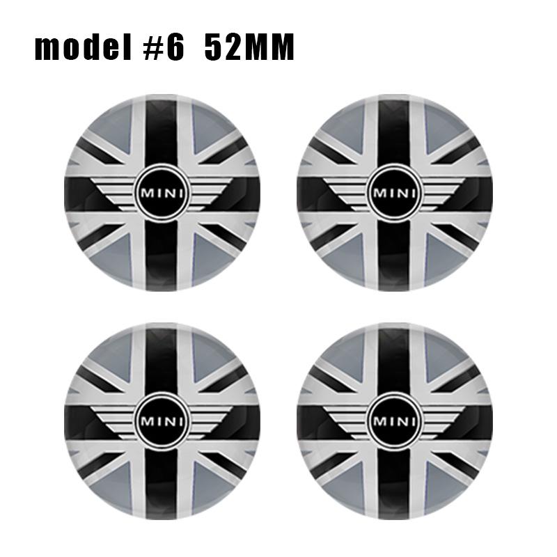 4Pc 54mm 52mm Car Wheel Center Cap Hub Covers Badge Stickers For Mini Cooper One JCW F54 F56 F60 R55 R56 R58 R60 R61 Accessories