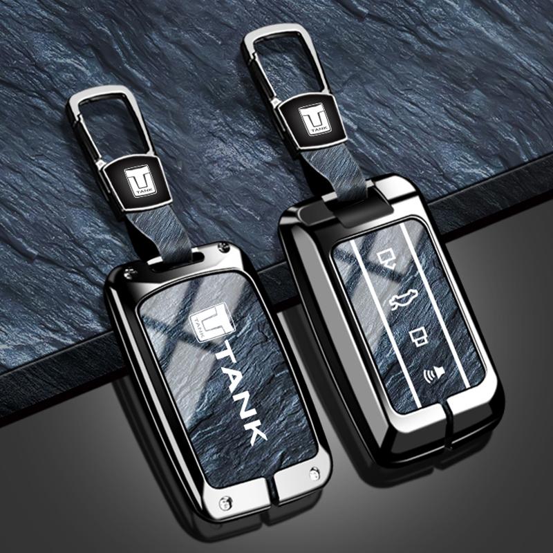 Zinc Alloy Car Key Case For Great Wall Gwm Wey Tank 300 500 Tank300 Tank500 Remote Cover Bag Shell Keychain Holder Accessories