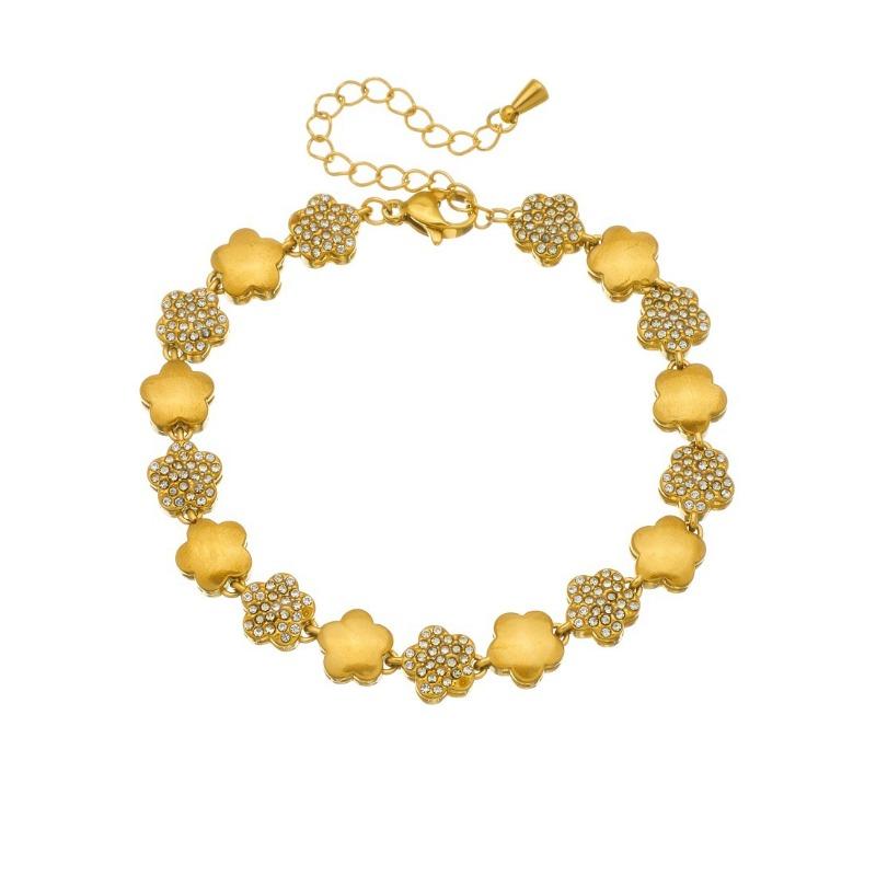 Vergoldetes Wende-Stern-Charms-Armband mit Zirkonia-Pavé, klobige verstellbare Kette für Damen, Y2K Streetwear Schmuck