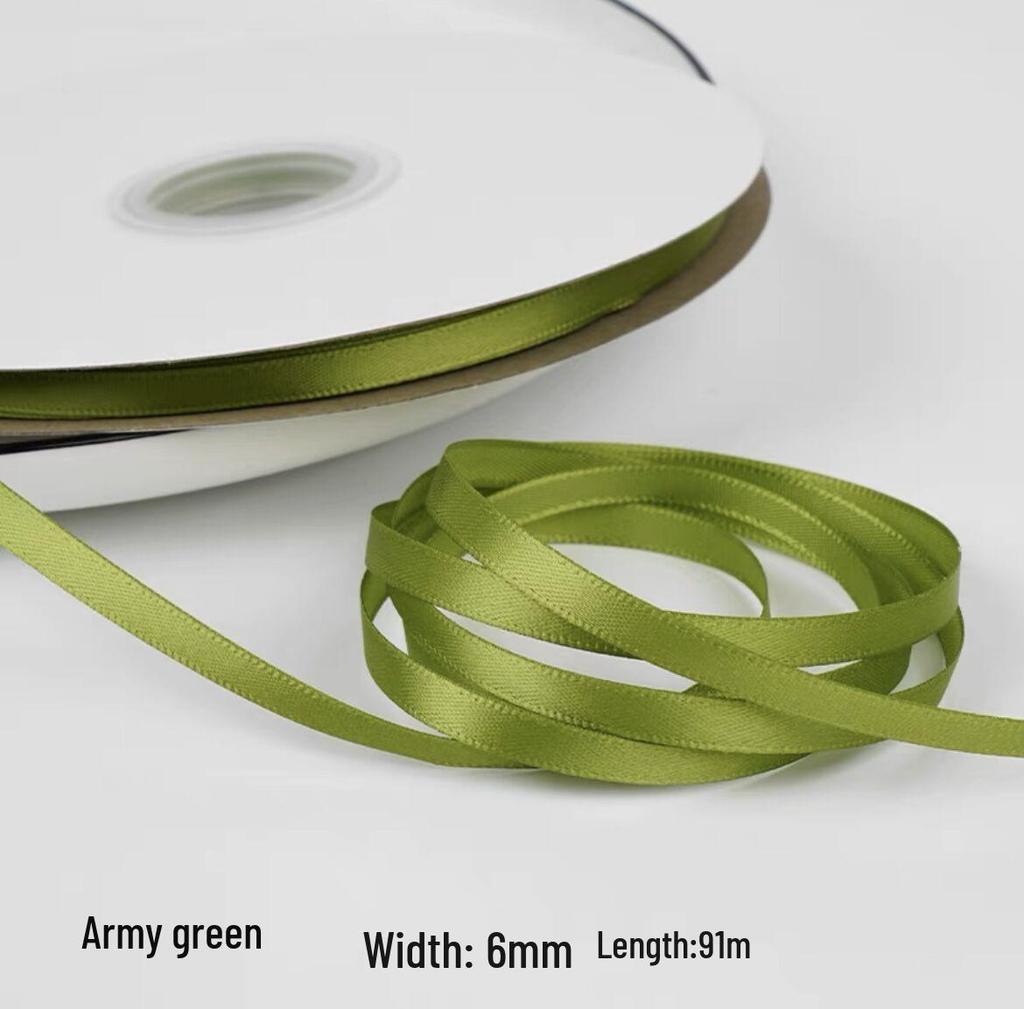 "0.6cm-1cm Polyester Ribbon for DIY Bows, Bouquets, and Gift Boxes"