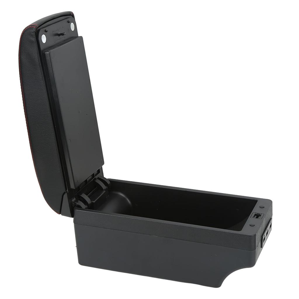Armrest Storage Box Center Console Organizer with 7 USB Ports Artificial Leather Replacement for
