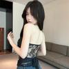 #Summer new pure desire sexy hot diamond back lace strap tube top slim one-piece with chest pad versatile