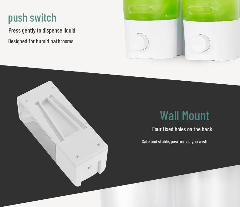 Wall-Mounted Leak-Proof Soap Dispenser for Hotels and Guest Houses - Single Head Shower Gel and Hand Sanitizer Holder