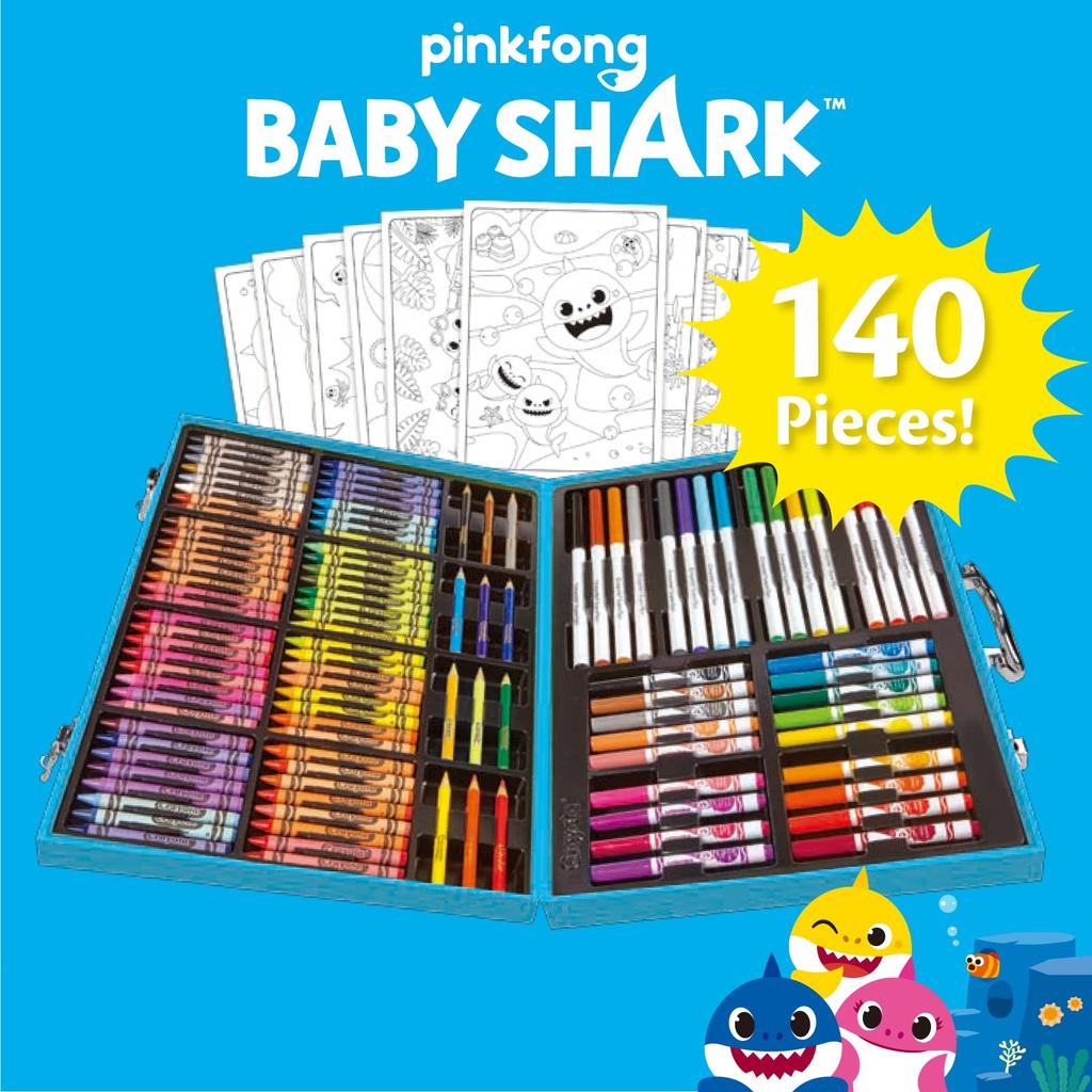 Crayola Baby Shark Inspiration Art Case Drawing Set 140 Pieces 041148 Genuine Product