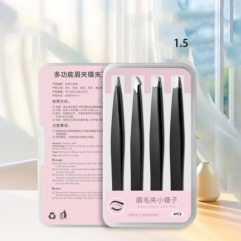 Eyebrow Tweezers Set 4 Pcs/set Stainless Steel Precision Eyebrow Tweezers Professional Makeup Tools For Women & Girls Gift