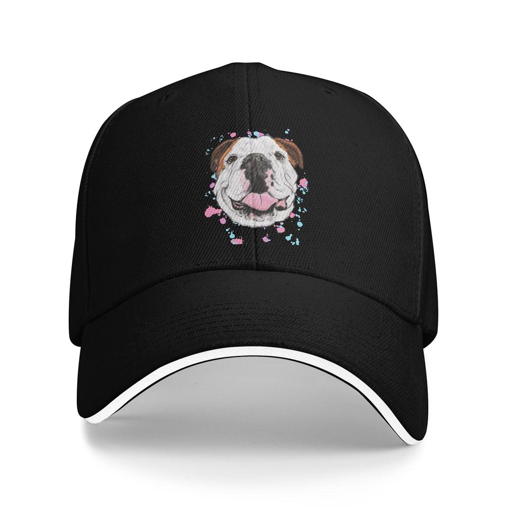Specialanpassad Klassisk Engelsk Bulldog Basebollkeps för WoUnisex Unisex Justerbar Pappahatt Solskydd Snapback Kepsar
