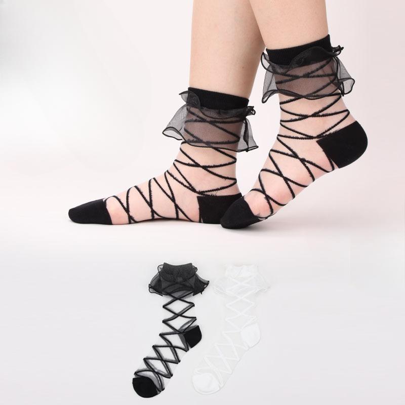 

Ladies Summer Thin Fashionable New Lace Crystal Stockings 1 pair чорний
