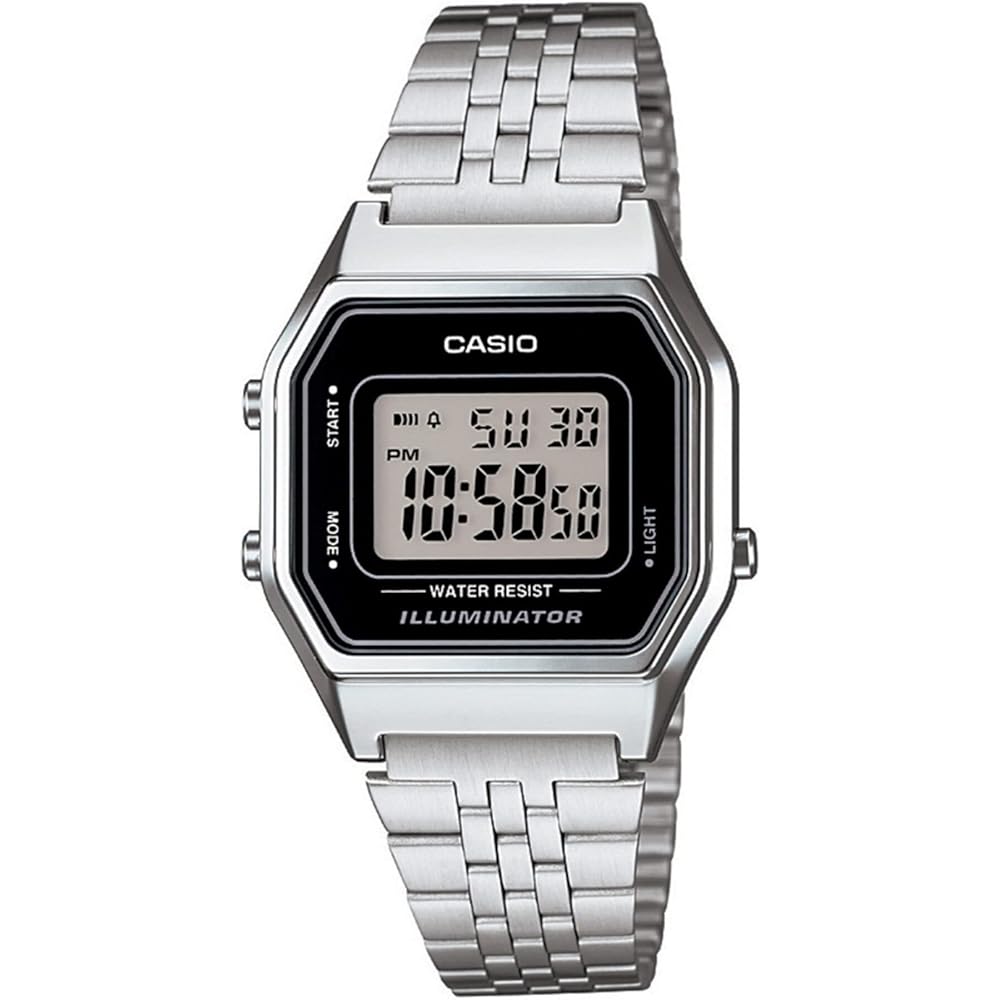 Casio LA680WA-1DF Women s Digital Wristwatch Stainless Steel Band Silver