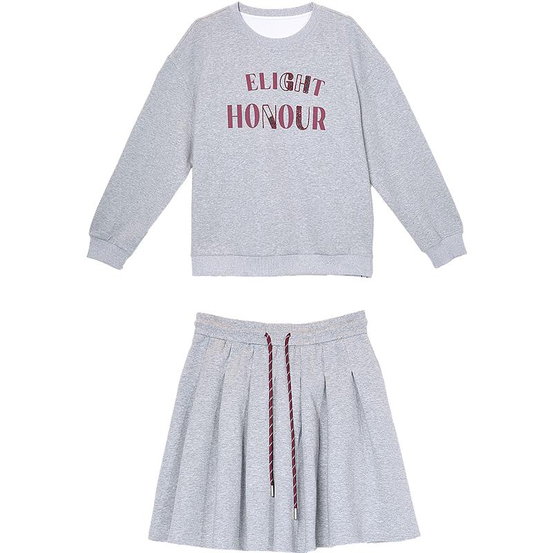 

Betu Women s 2025 Autumn Printed Long-Sleeve Top & Skirt Two-Piece Set S