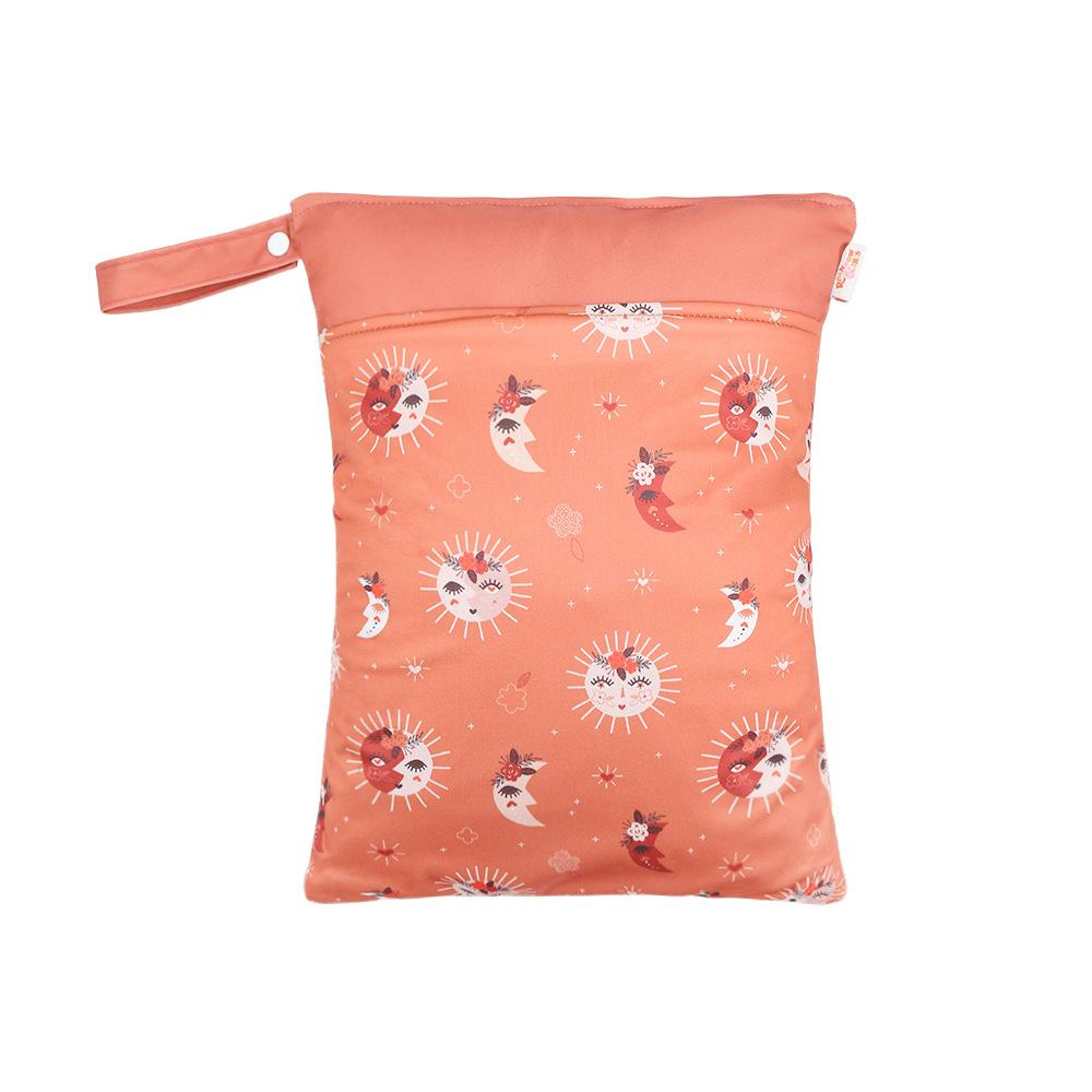 Waterproof Reusable Cloth Bag with Zipper Pocket and Handle - Fashionable Sun Burst Design, Suitable for Beaches, Swimming Pools, Gyms, Yoga