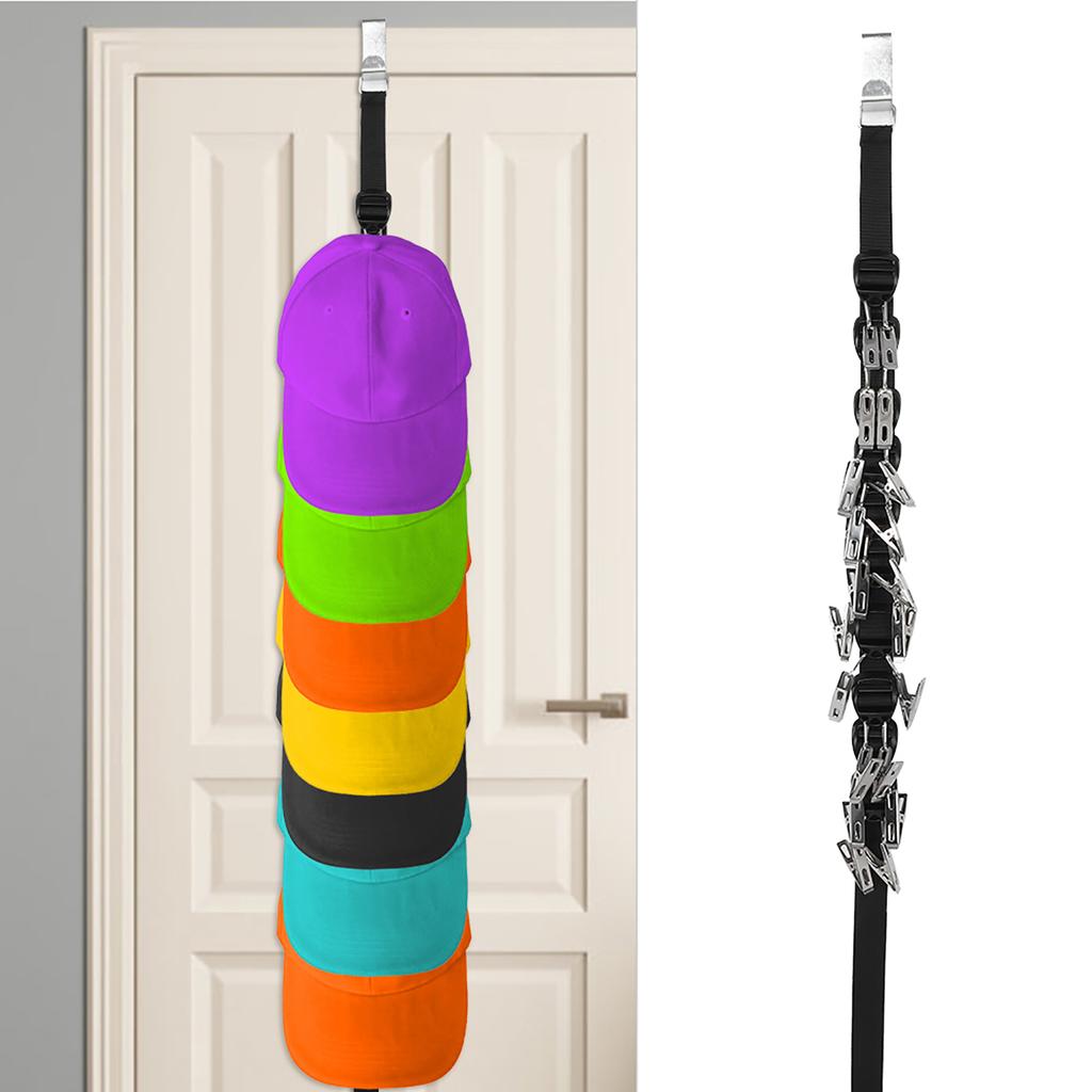Over Door Baseball   Holders Rack, Space Saving Hat   with   Buckle Hooks, for   Storage and Display