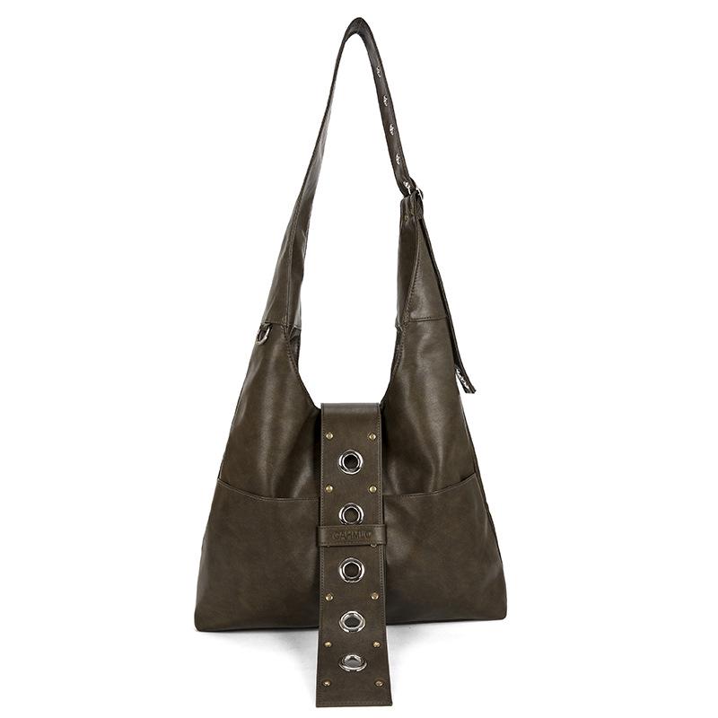 

Женская модная металлическая сумка-тоут кроссбоди большой вместимости зелёный/кофейный