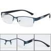 Vintage Metall Quadratisch Halbrahmen Myopiebrille Herren Damen Business Anti-Ermüdung Lesebrille Sehhilfe Stärke 0.0~-6.0