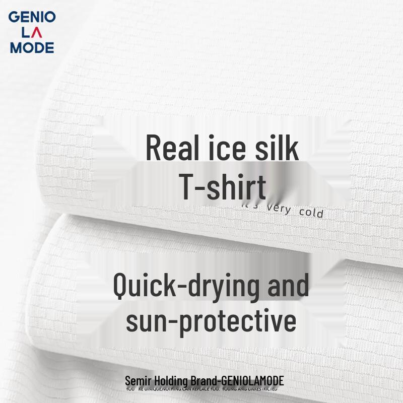 GENIOLAMODE Men s Ice Silk Short Sleeve T-Shirt M