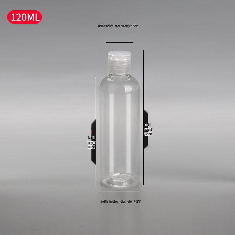 PET Transparent Flip-Top Liquid Dispenser Bottle, 10-50ml