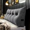Headboard Triangular Pillow Headboard Wedge Cushion with Removable Cover Daybed Bolster Pillow with Side Pocket for Bed Reading Working