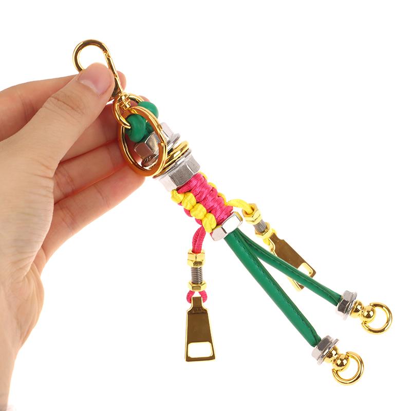 Charm Robot Pendant Metal Rope Braided Lanyard Bag Pendant Hanging Keychain Creative Car Pendant Leather Bag Decoration