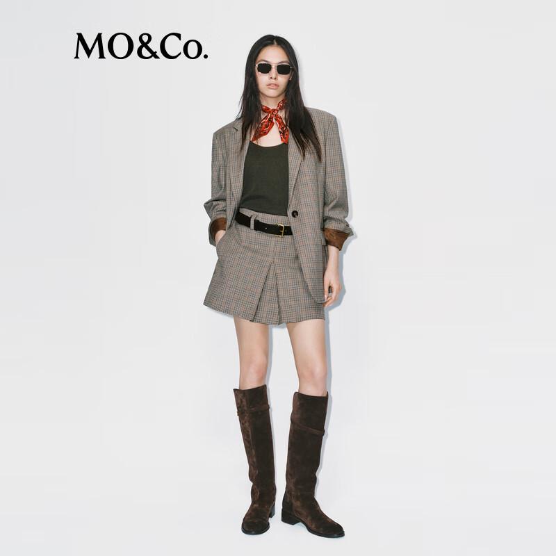 MO&Co. Prince of Wales Check Wool Blend Blazer