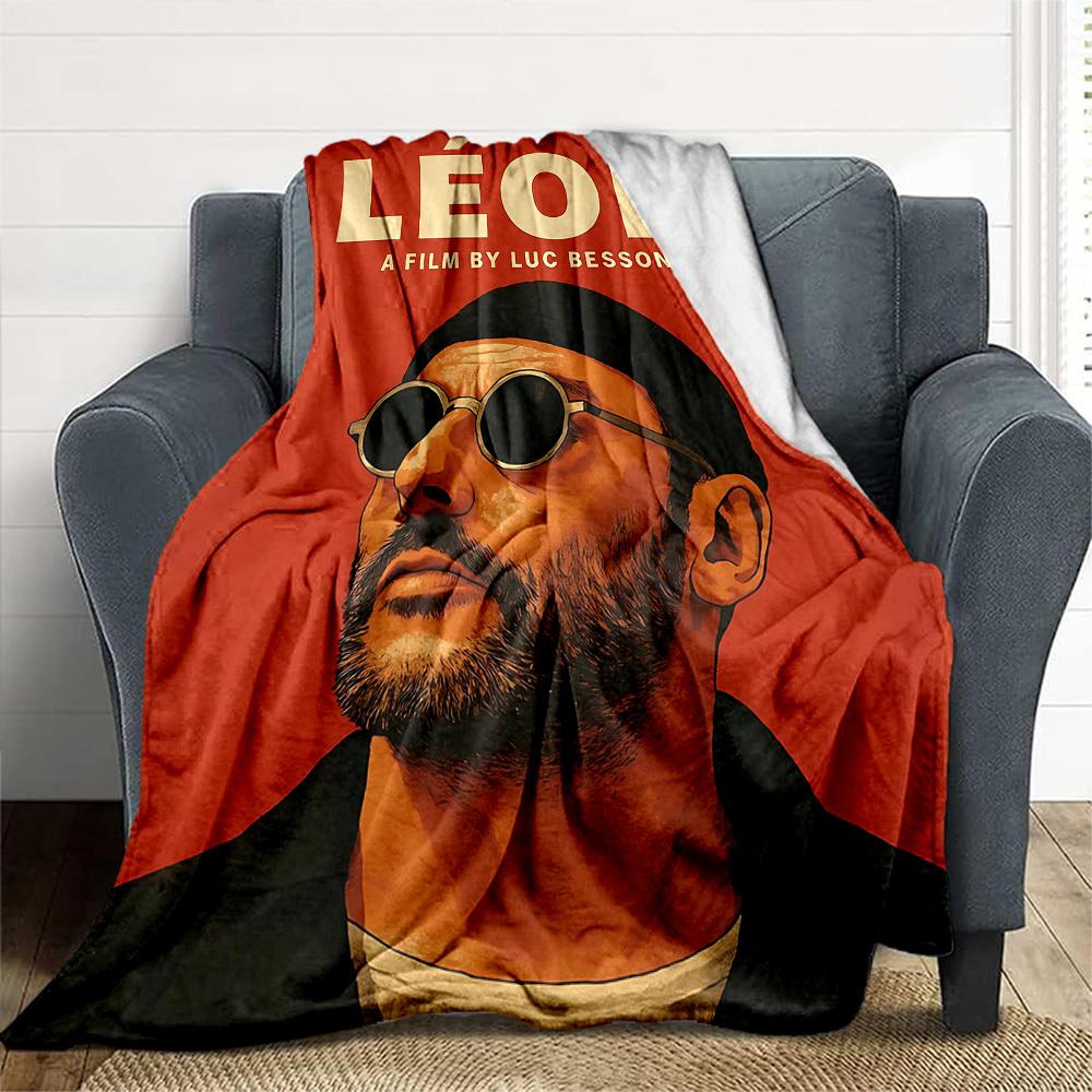 1pc The Professional Léon Outdoor Blanket Lightweight Flannel, Soft & Warm, All-Season Use for Sofa, Outdoor, Camping, Living Room, Office031