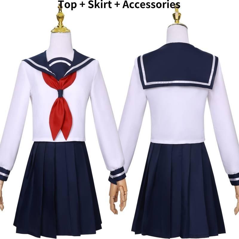 Stylish Night Sakura Rokumi Cosplay Outfit Deep Blue Polyester Fabric For Anime Lovers
