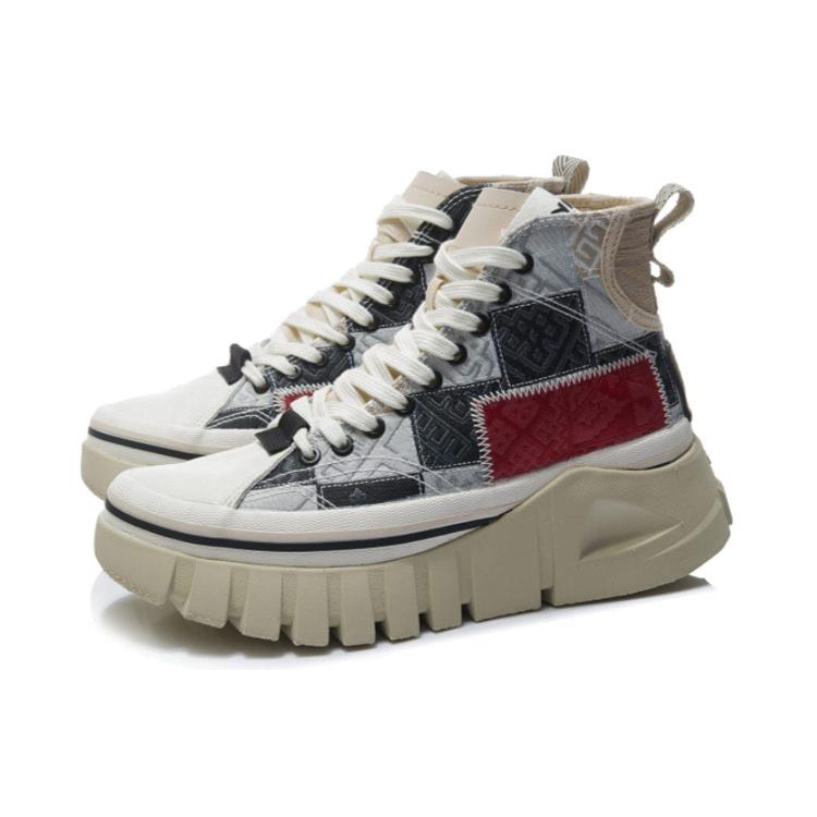 Li Ning High Top Skateboard Shoes Women's Black Gray AGCR270-2