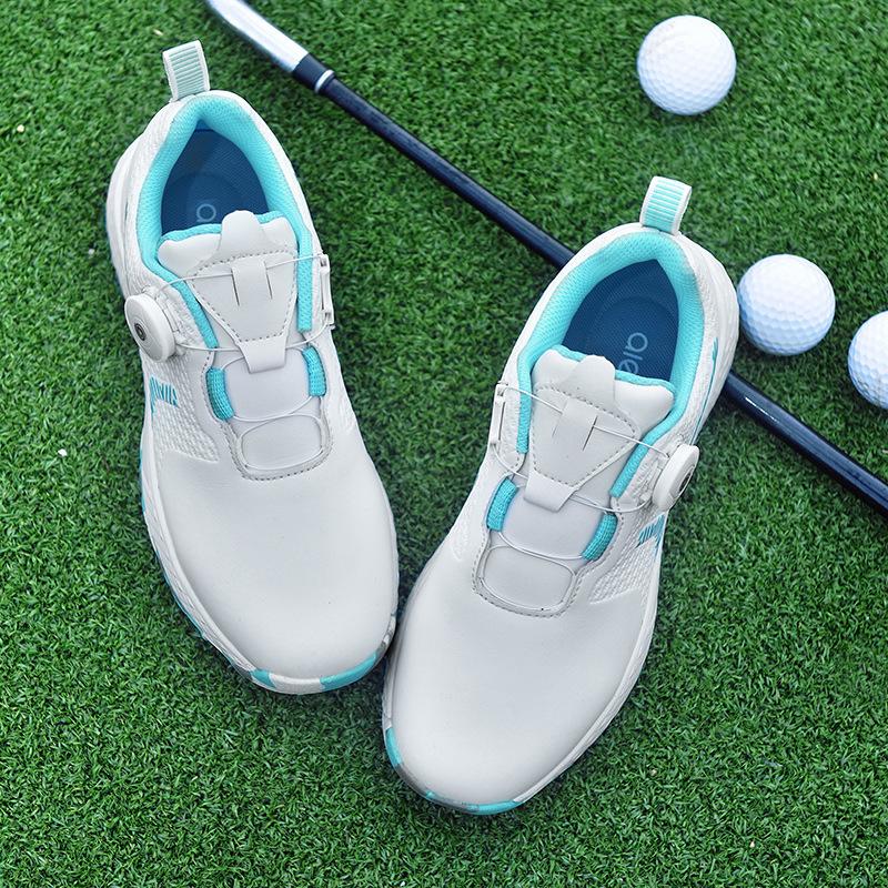 Golf Shoes Women's Fixed Nails Automatic Lacing Anti-splash Casual Golf Training Shoes