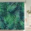 Tropical Plant Green Leaves Shower Curtain Bathroom Curtains With Hooks Monstera Palm Trees Waterproof Fabric Bathtub Decor