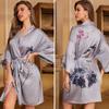 Yaoting Elegant Retro Chinese-Style Satin Nightgown for Women, Luxurious & Noble Home Bathrobe - Summer 3370.