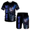Mode 3D Imprimé Lion Vêtements de Sport Homme Ensemble 2 pièces Été T-shirt Short