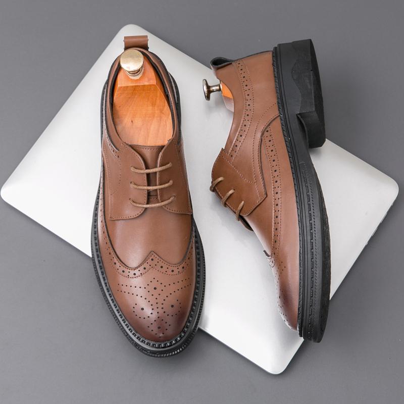 

Официальные туфли-броги Мужские офисные кожаные туфли Джентльменские деловые роскошные классические ретро модные туфли на шнуровке Обувь для джентльменов 46 коричневый