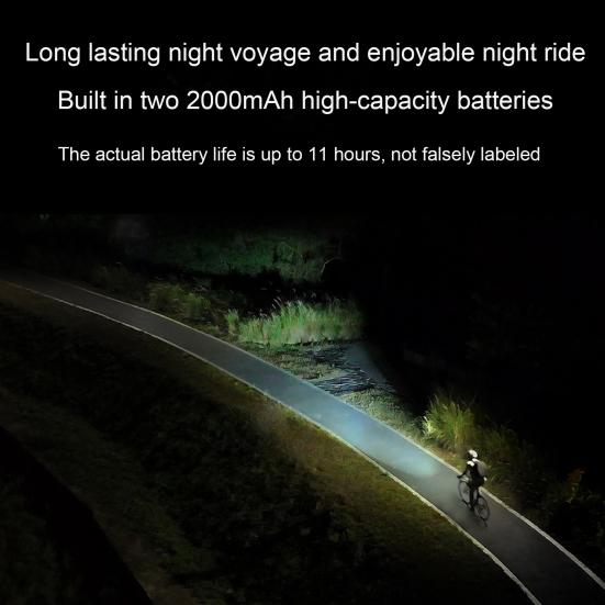 Bicycle Headlight IP66 Waterproof 1600 Lumens Modes Adjustable Type-C Rechargeable Night Riding Road Mountain Bike Front Rear Lamp