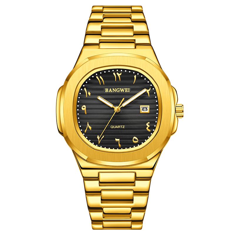 LIGE New Luxury Men Quartz Watches BANGWEI Brand Waterproof Automatic Date Watch Man Stainless Steel Sport Chronograph Watch for Men Clock