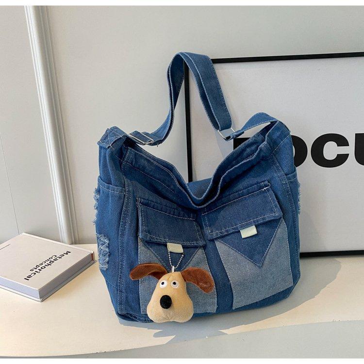 Denim Crossbody Bag for Women Vintage Retro Shoulder Bags Multi-Pocket Leisure Tote Handbag Luxury Designer Female Shopping Bags