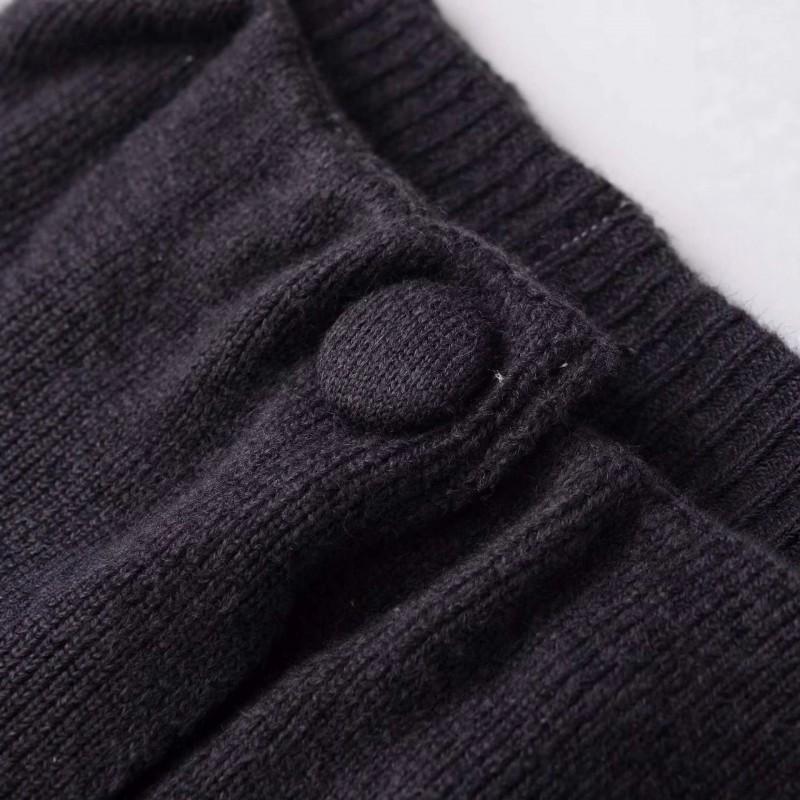 ZA Womens Dark Gray Round Neck Single-Breasted Knit Cardigan 2025 Fall