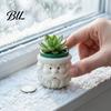 Christmas Themed Desk Accessory Cute Santa Claus Resin Flowerpot, Decorative Desktop Window Sill Decoration Planter, Hand Painted Container for Indoor