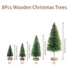 8pcs Artificial Mini Wooden Christmas Tree Christmas Decoration Small Sisal Christmas Tree Tabletop Ornaments Xmas 2025 Gifts
