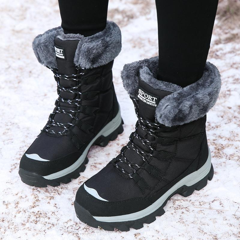 Winter Snow Boots Womens Non Slip Outdoor Waterproof Mid Calf Boots with Warm Faux Fur Lined Fashion Shoes 2025