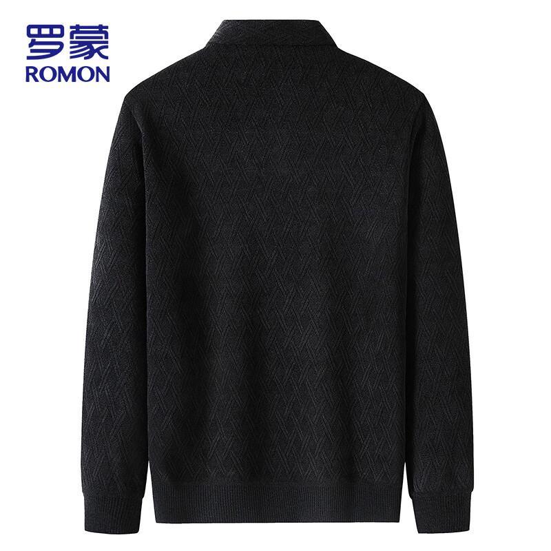 ROMON Men's Faux Two-Piece Business Casual Knit Sweater