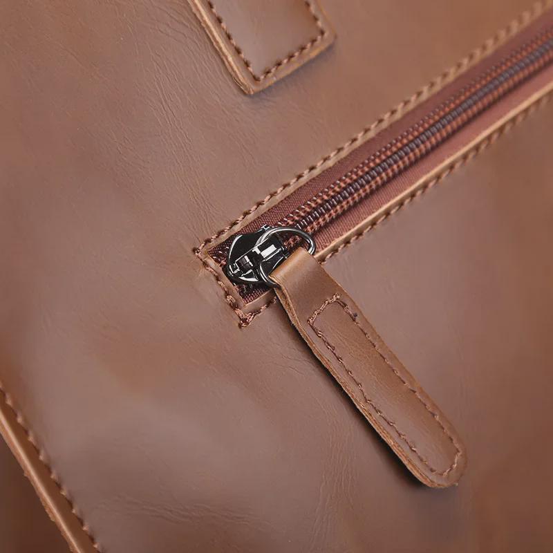 Men's Crazy Horse Leather Retro Shoulder Bag – Multifunctional Messenger and Tote with Large Capacity