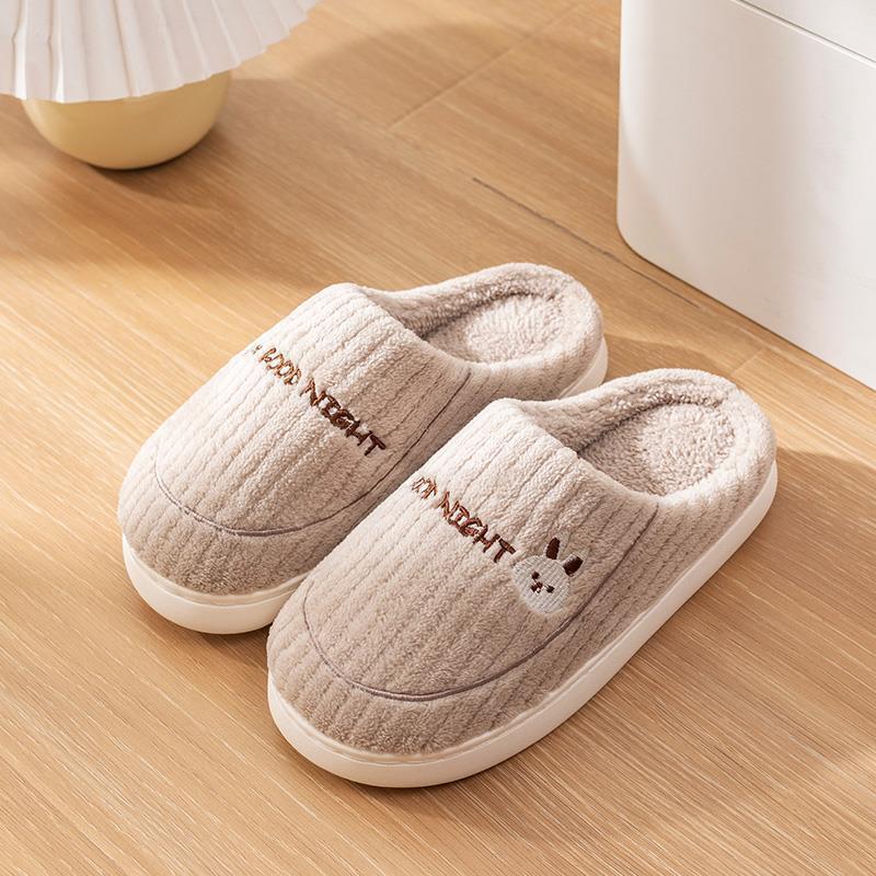 

Mao Mao cotton slippers household ladies autumn and winter home indoor warm non-slip couple slippers men thickened warm 36-37 [Suitable for sizes 36-37]