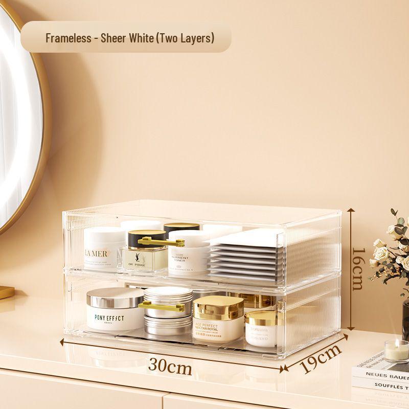 Schicke Transparente Kosmetik-Organizer-Box - Staubdichte Aufbewahrung für Hautpflege, Lippenstifte und Make-up