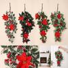 Artificial Christmas Wall Hanging for Door Fireplace Window Festive Decor