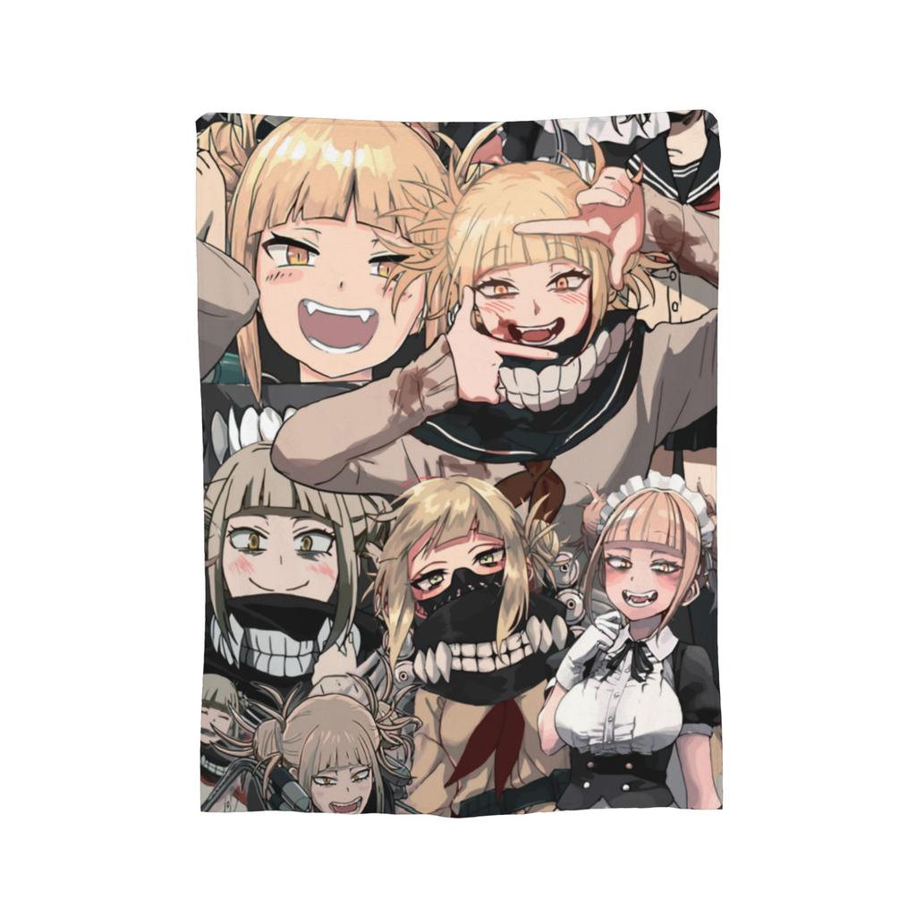 Himiko Toga Tribute Pattern Flannel Throw Blankets Boku No My Hero Academia Manga Blankets for Bedding Office Warm Quilt,