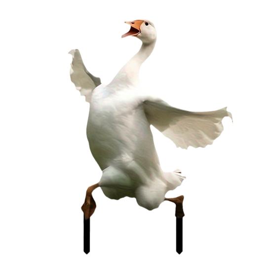 

White Goose Garden Stake Acrylic 2D Lawn Stake Funny Goose Stake Outdoor Decoration