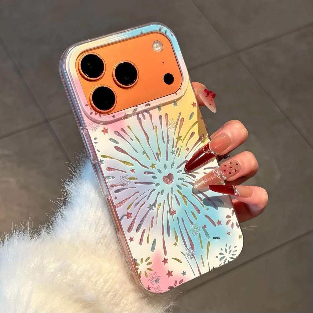 Cartoon Fireworks Case for iPhone 17 Pro Max, 16 Plus, and 15 Pro