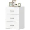 Nightstand with 3 Drawers, Side Chest of Drawers for Bedroom, MDF, White
