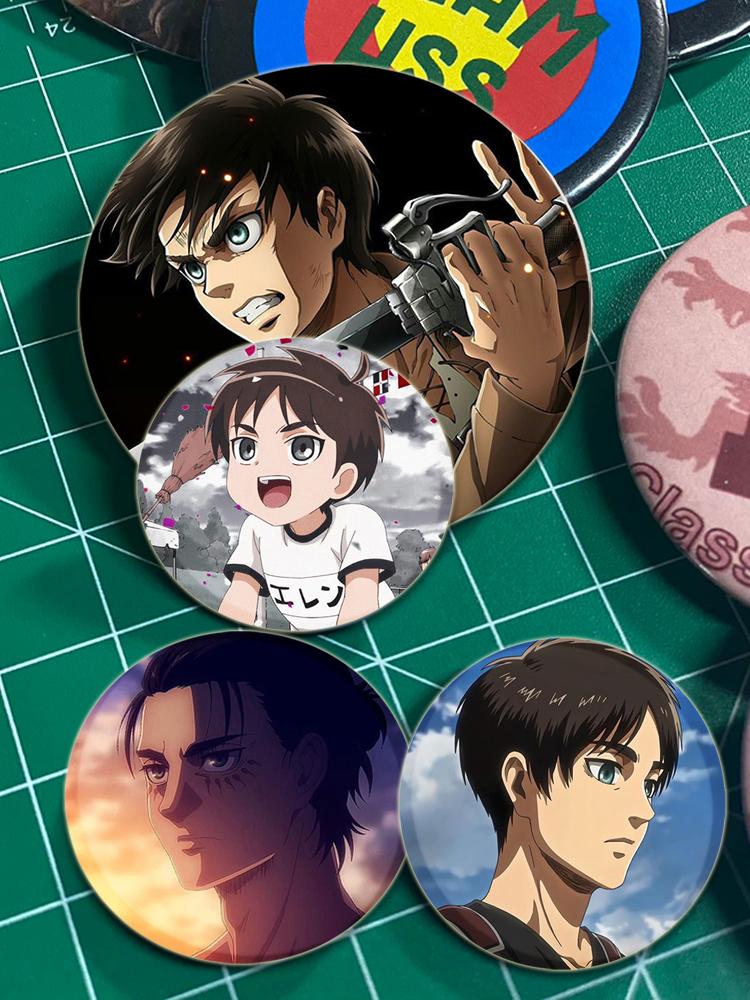 32/44/58mm Eren Yeager Ikony Pin Ručně vyráběná Brož Na Oblečení Kreslený Cosplay Odznak Batoh Dekorace Šperky Dárek